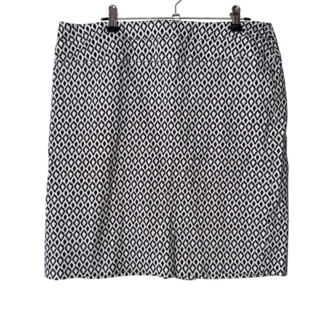 Donna Rico New York Black & White Diamond Print Skirt Size 10